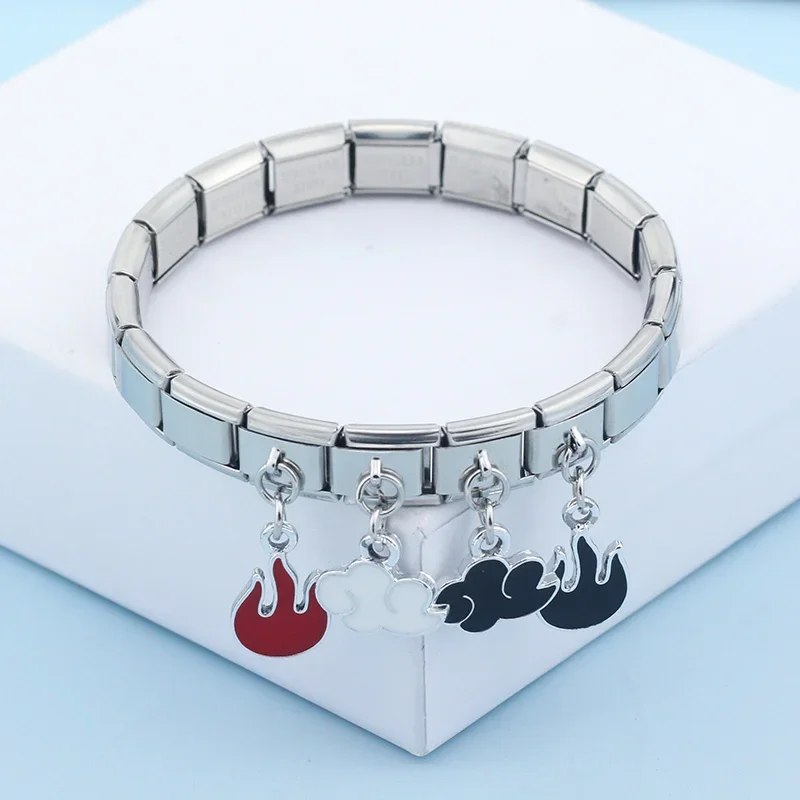 Fashion Sweet Colour Glaze Clouds Thunder Flames Charm Links Fit 9mm Stainless Steel Bracelet Making DIY Jewelry DJ427