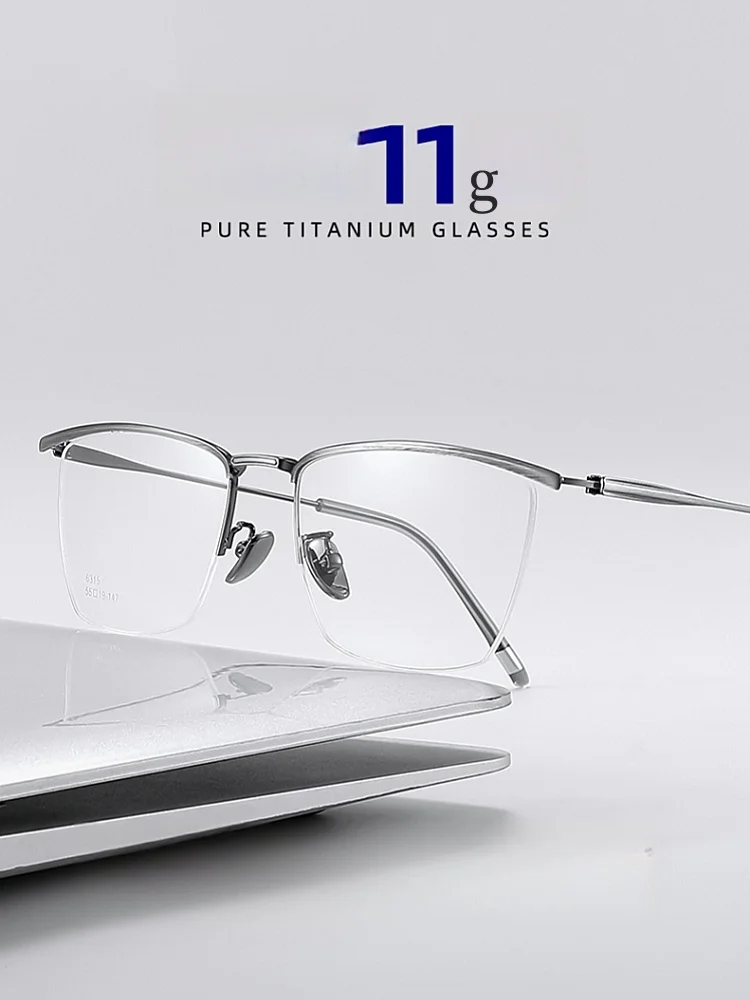 F · dracon neue Legierung Herren Brille Rahmen Geschäft ultraleichte Brille Rahmen Halb rahmen optische Brille für Männer 6315 – Detail 1