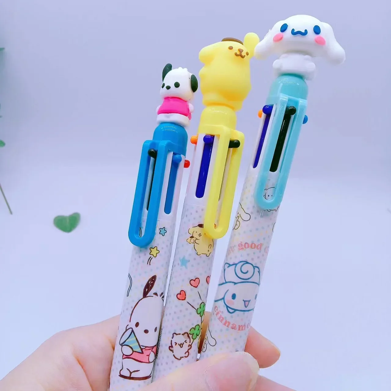 산리오 6 색 볼펜, 파차코, 시나모롤, 쿠로미, 헬로키티, 중립 펜, 학용품, 사무용품, 도매, 36 개