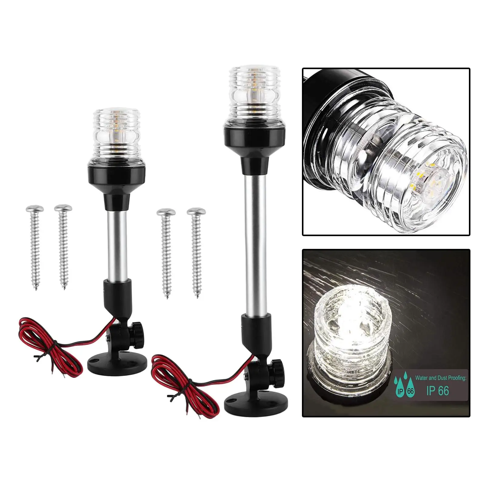 

WaterDurable Yacht Anchor lighting led Marine Boat Safety Stern 360° Navigation Lamps Pontoon Safety 12- Lights