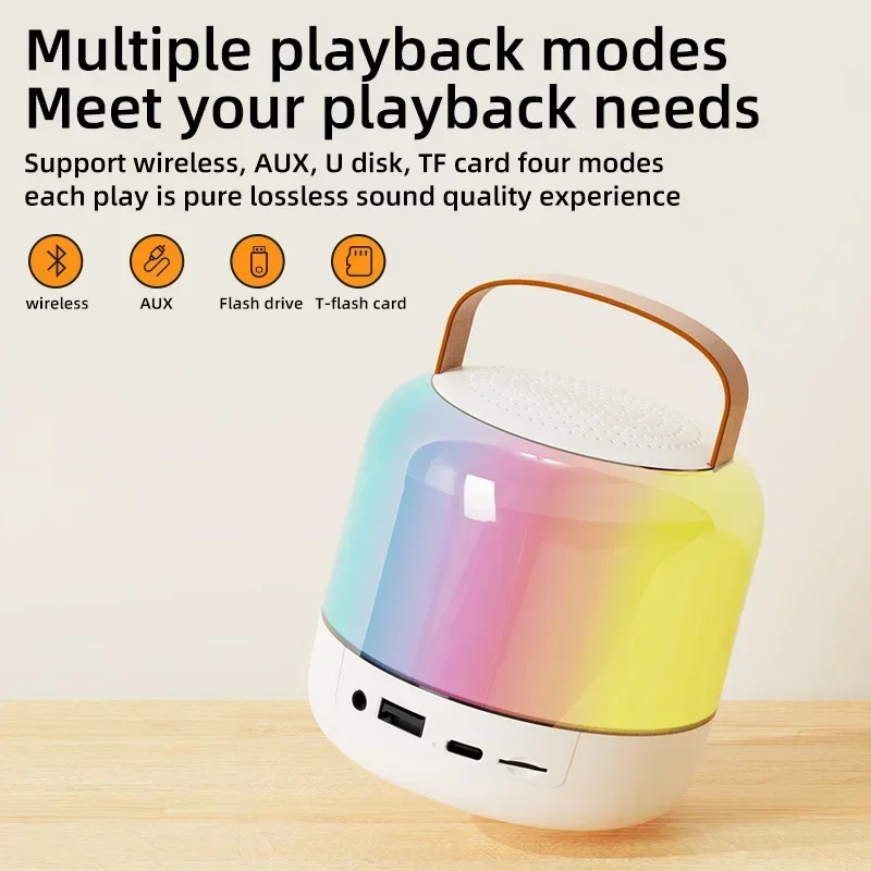 Y6 Karaoke Machine Portable Bluetooth 5.3 PA Speaker System Double Wireless Microphones Home Family Singing Children's Gifts