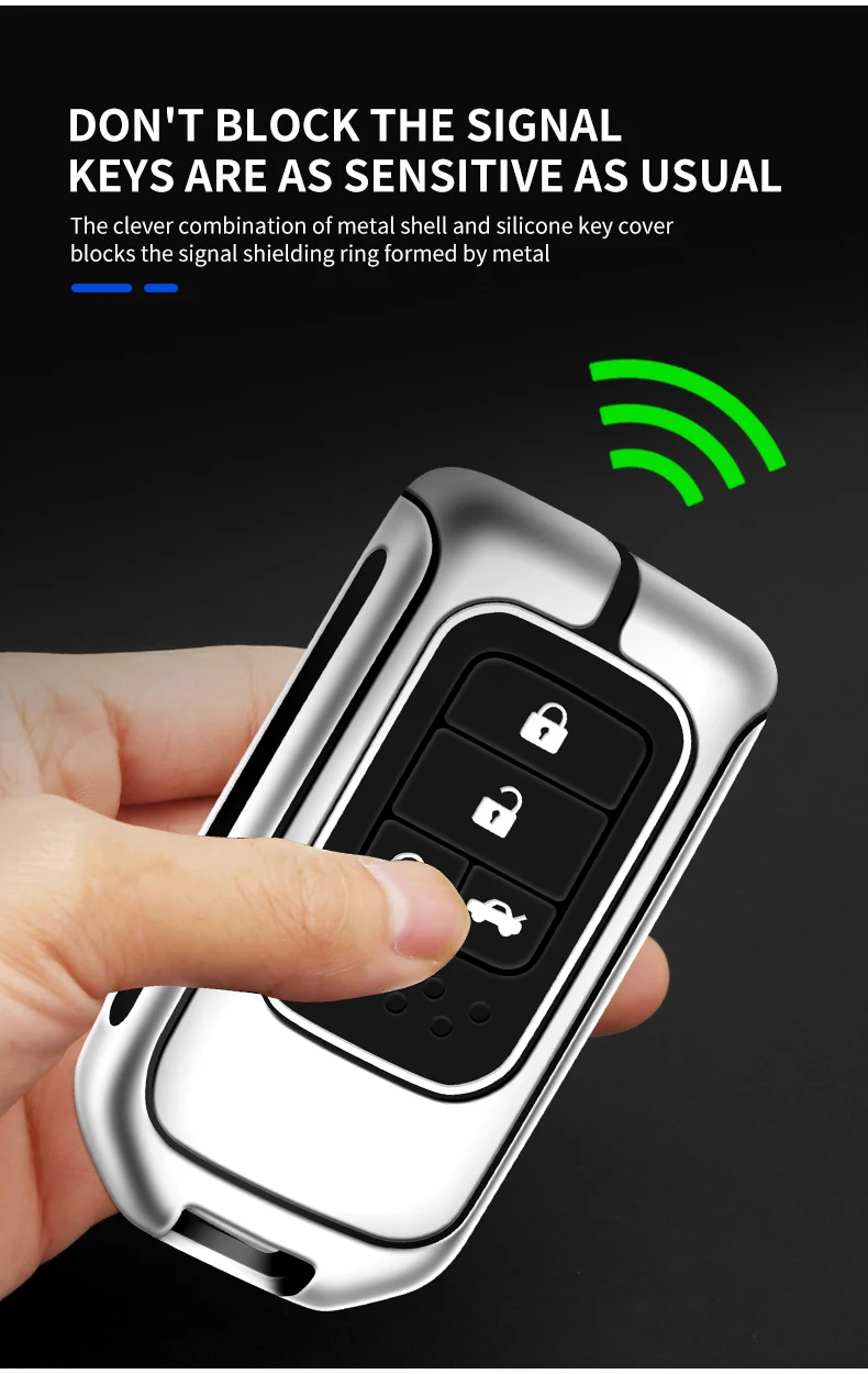 Portachiavi con copertura a distanza per auto in metallo Shell Fob per Honda CR-V CRV Accord Odyssey Civic XRV Vezel Jade Crider Fit Holder accessori - Sc953dcfd050148b58a4642bff2e59b8ah