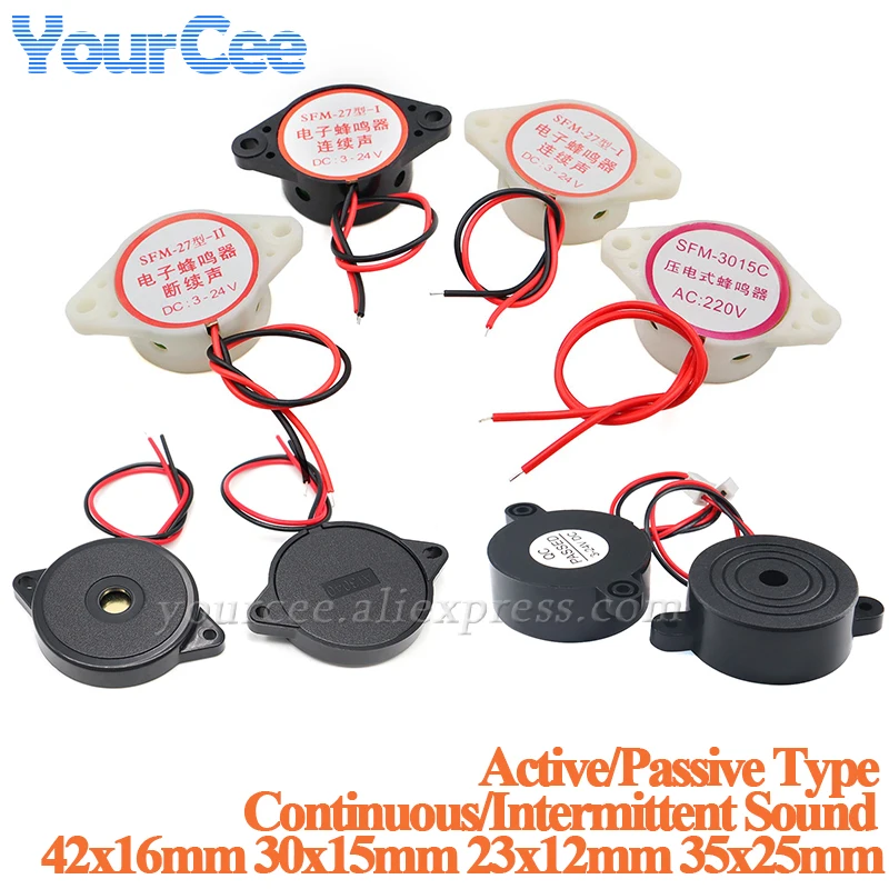 SFM-27 SHD4216 Alarm Electronic Buzzer Beep Alarm Continuous/Intermittent Sound DC 3-24V 12V High-decibel for Arduino Car Van