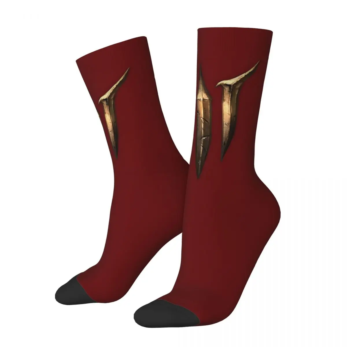 Divertente Bg3 Logo Personalizzato Calzino Per Uomo Hip Hop Vintage Baldurs Gate 3 Happy Seamless Pattern Stampato Ragazzi Crew Sock Novità Regalo
