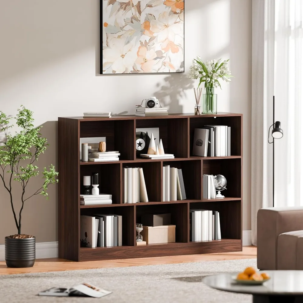 Bookshelf, 3-Tier Open Shelf Bookcase, 10 Cube Storage Organizer with Anti-Tilt Device for Bedroom Living Room 4