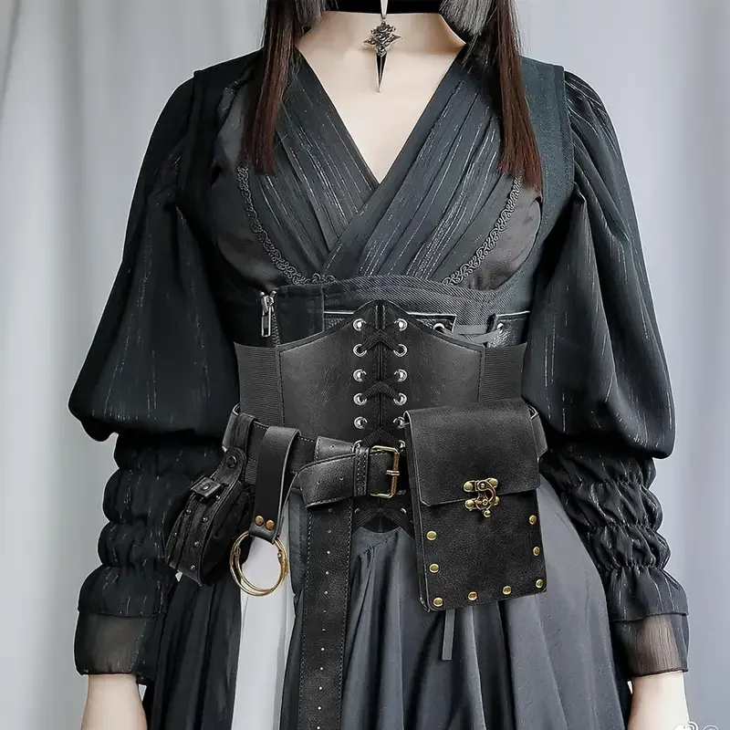 Set Accessori Vichinghi 4 Pezzi – Cintura, Borsa, Collana Martello Di Thor, Anello