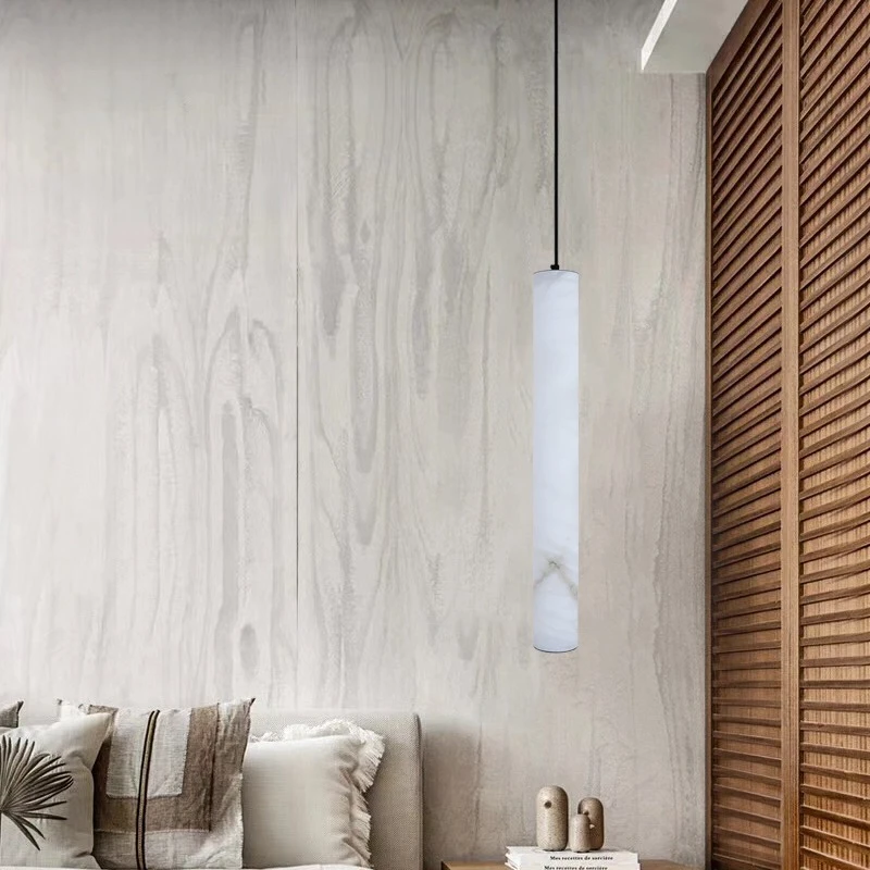 Artpad Simple Marble Pendant Light Modern Style for Living Room Dining Room Bar Bedroom Bedside Hanging Lamp