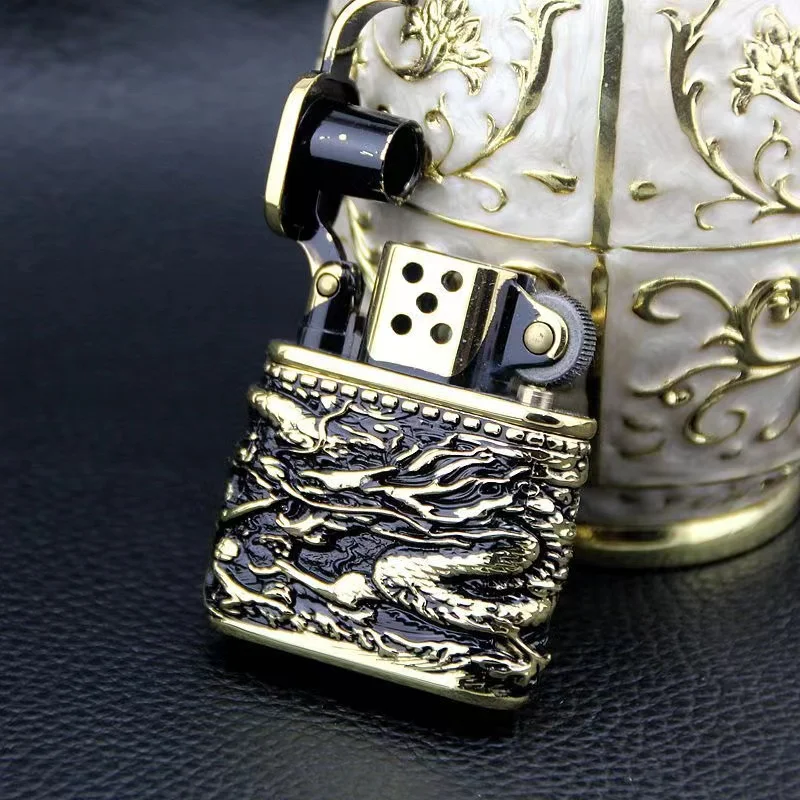 ZORRO Vintage Retro Pure Copper Windproof Kerosene Lighter Armor Machine Igniter Smoking Accessories Gadgets For Men kerosene lighter cigarette lighter