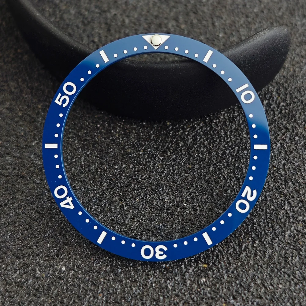 Blue-Green Luminous Ceramic Watch Bezel Insert - Flat Design