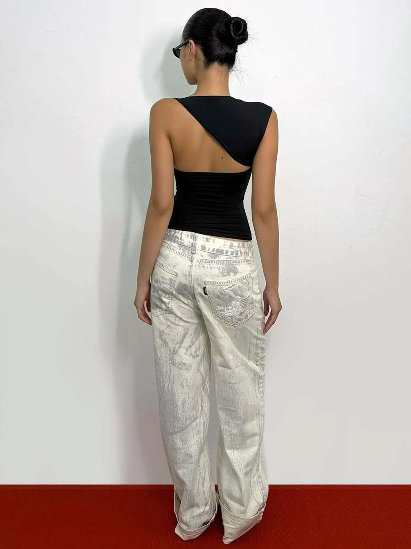 Dulzura Asymmetric One Shoulder Backless Slim Sleeveless Tank Top Women'S Solid Sexy Casual Top Street Style Y2K Summer Clothes 5