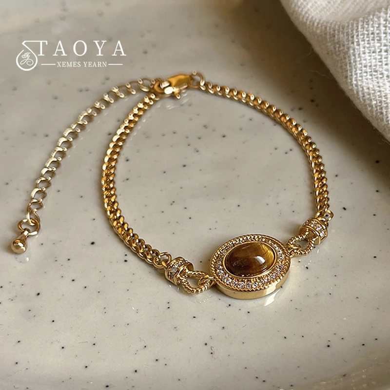 Pulsera de circón de estilo Meilard para mujer, Micro conjunto de piedra de ojo de Tigre, joyería de moda, accesorios exquisitos, 2023