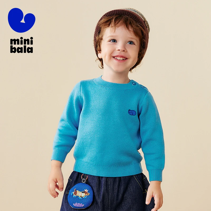 미니 발라 남아 여아  세미 하이넥 스웨터 베이스 레이어 피부 친화적 따뜻한 상의 2025 신상 겨울