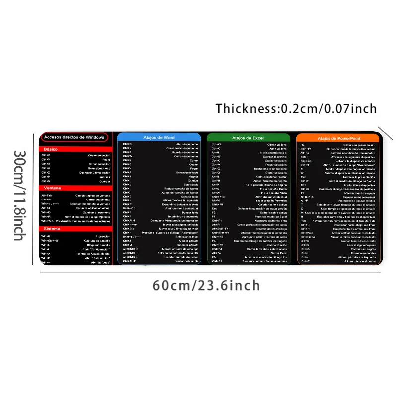 Excel Cheat Sheet - Tappetino da scrivania 80 x 30 cm Excel Cheat Sheet - Tappetino da scrivania 80 x 30 cm