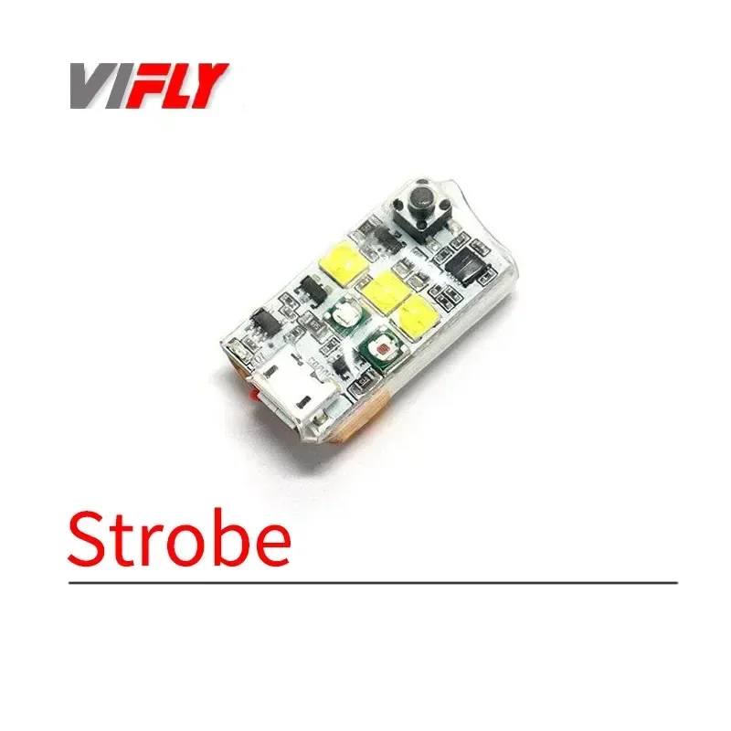VIFLY Strobe, feu de position LED multicolore pesant 6g, avec trois modes de clignotement pour une visibilité maximale.