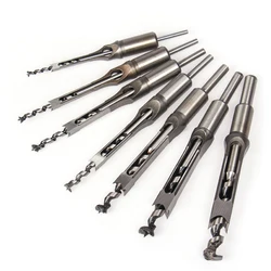 Mèches hélicoïdales HSS 6 ~ 22mm, forets pour le travail du bois, Kit d'outils, tarière carrée, ciseau à mortaises, perceuse à trous carrés, scie étendue 
