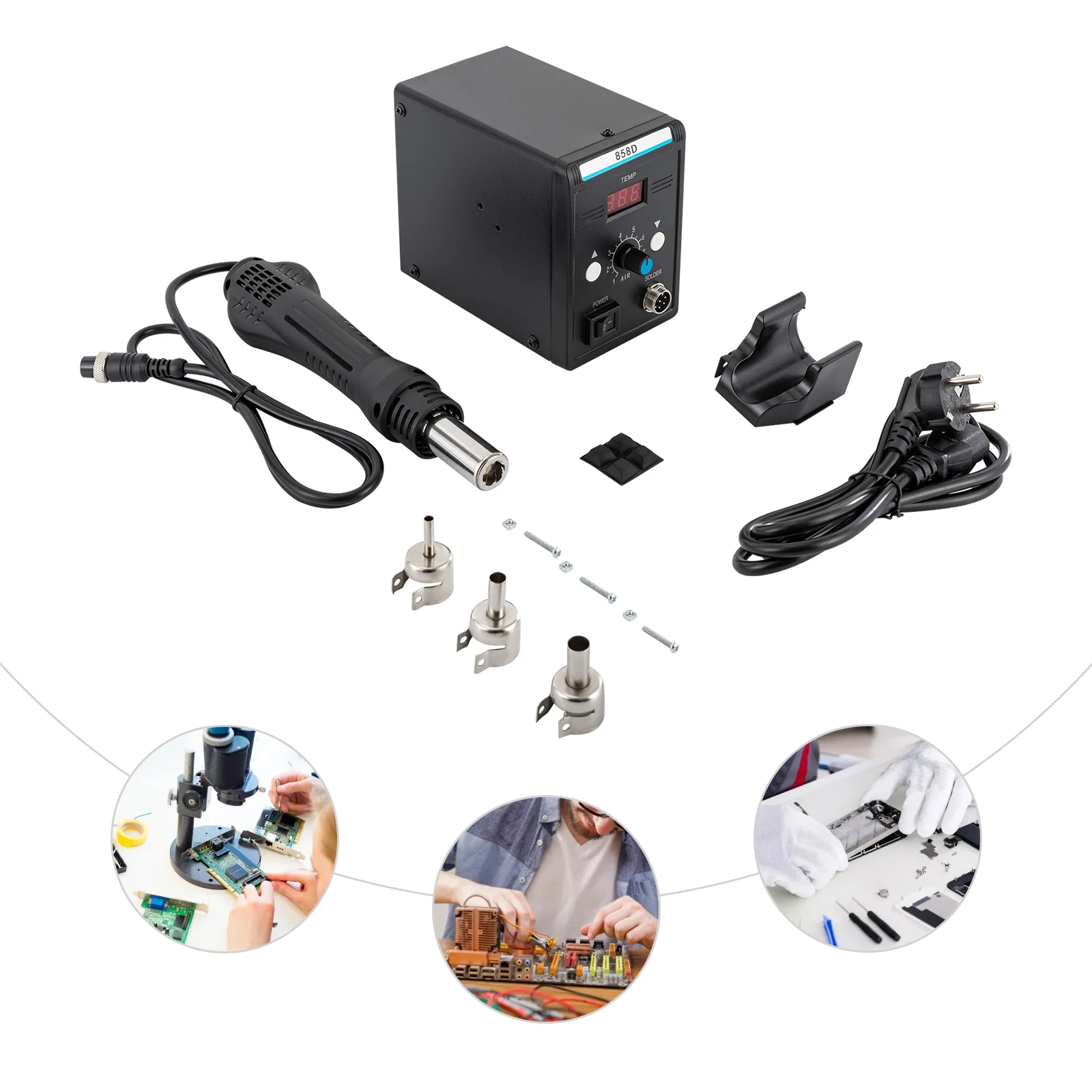 220V SMD Welding Station for Electronic Product Repair and Desoldering Hot Air Station with LED Display Screen 2