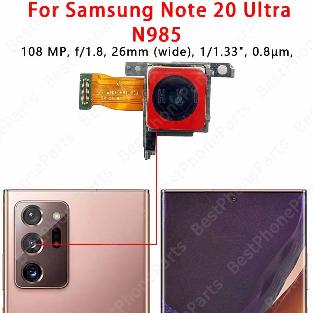 Rear Camera For Samsung Galaxy Note 20 Ultra 5G N985 N986 Back Backside Camera Module
