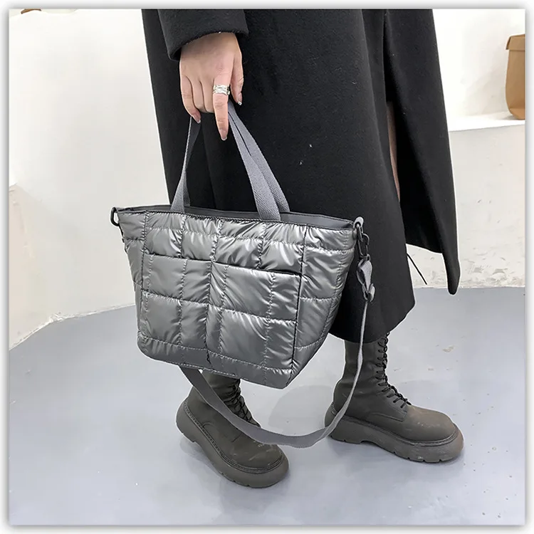 Nylon Quilted Women Handbags Fashion Cotton Padded Crossbody Bags for Women Designer Brands Down Space Shoulder Bag Purses 2022