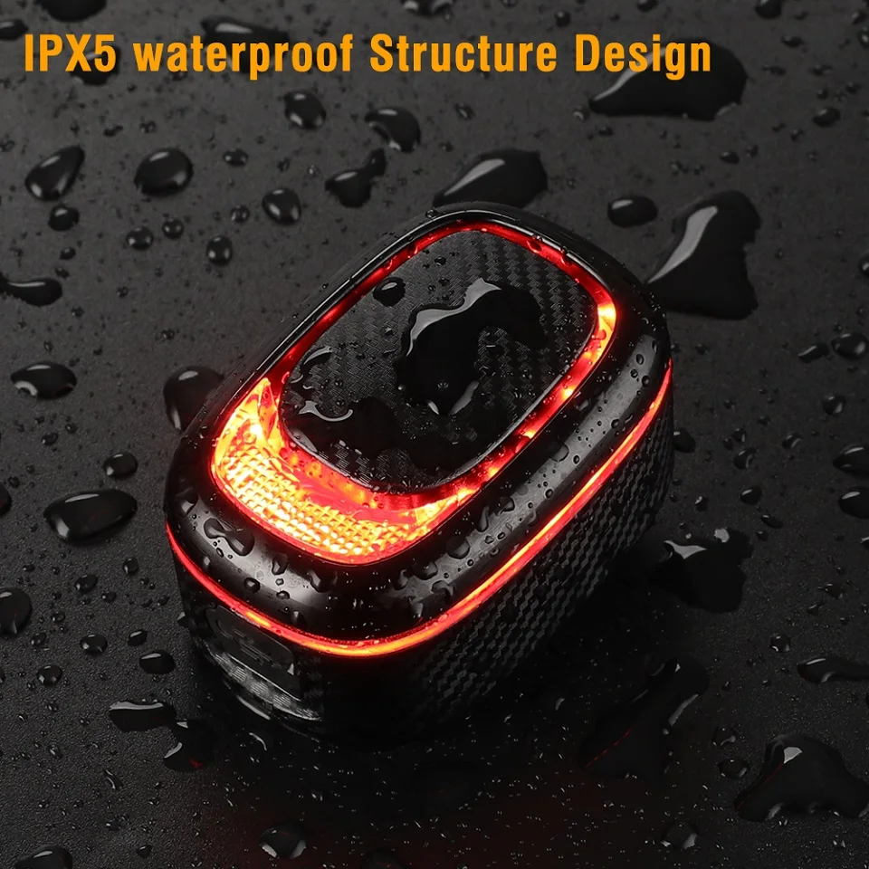 Wsdcam Anti-Theft Bike Alarm Remote Control Bike Taillight Bicycle Vibration Alarm Auto Brake Sensing Light Waterproof IP65 bicycle alarm bicycle rear light
