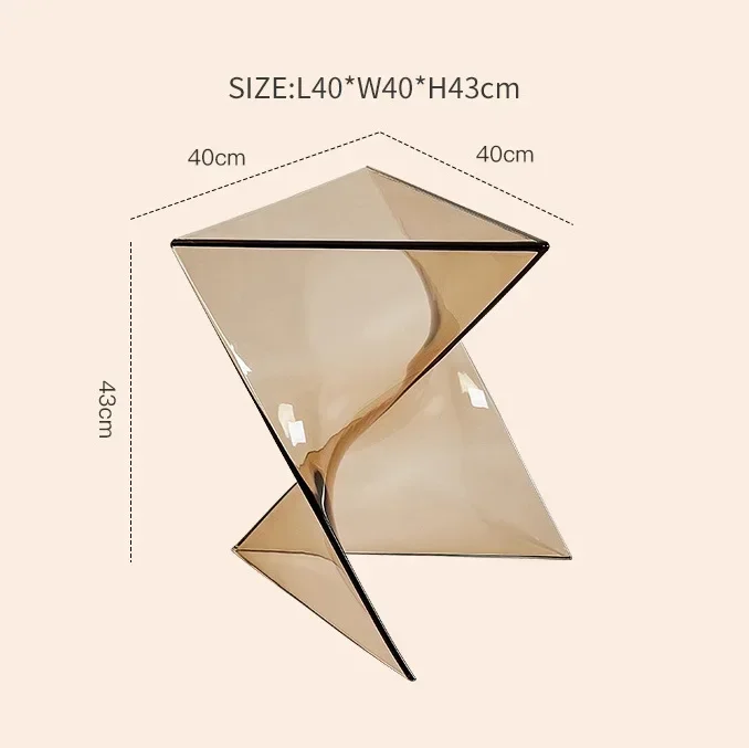 طاولة القهوة الهندسية الشفافة الاكريليك أريكة طاول...