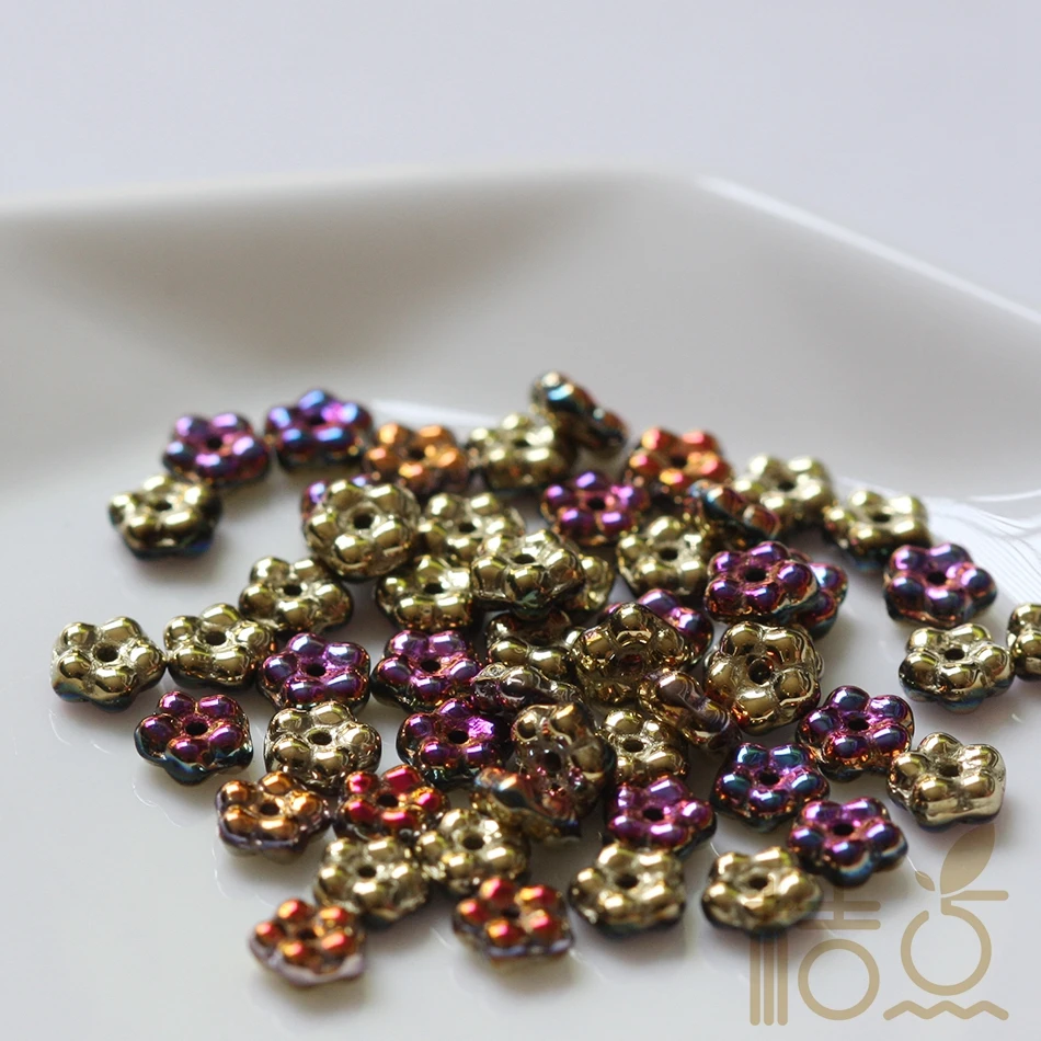 50 pezzi/lotto perline distanziatrici in metallo argentate AB per la creazione di gioielli, perline distanziatrici con strass da 10 mm, perline all'ingrosso, perline da appendere - Italia