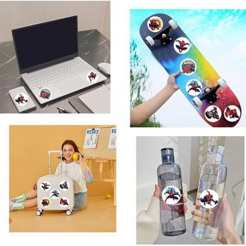 488개 스파이더맨 테마 스티커: 기기, 스크랩북을 위한 영웅적인 예술 ? 고품질 접착제, 눈길을 끄는 프린트 카와이