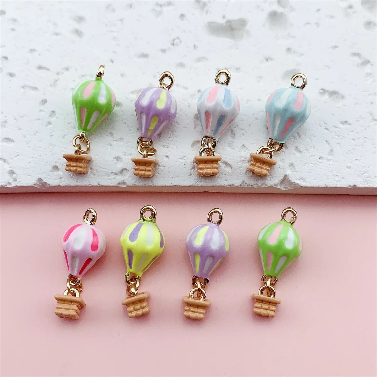 14개 믹스 합금 오일 드롭 열기구 펜던트 쥬얼리 액세서리 참 장식 팔찌 귀걸이..