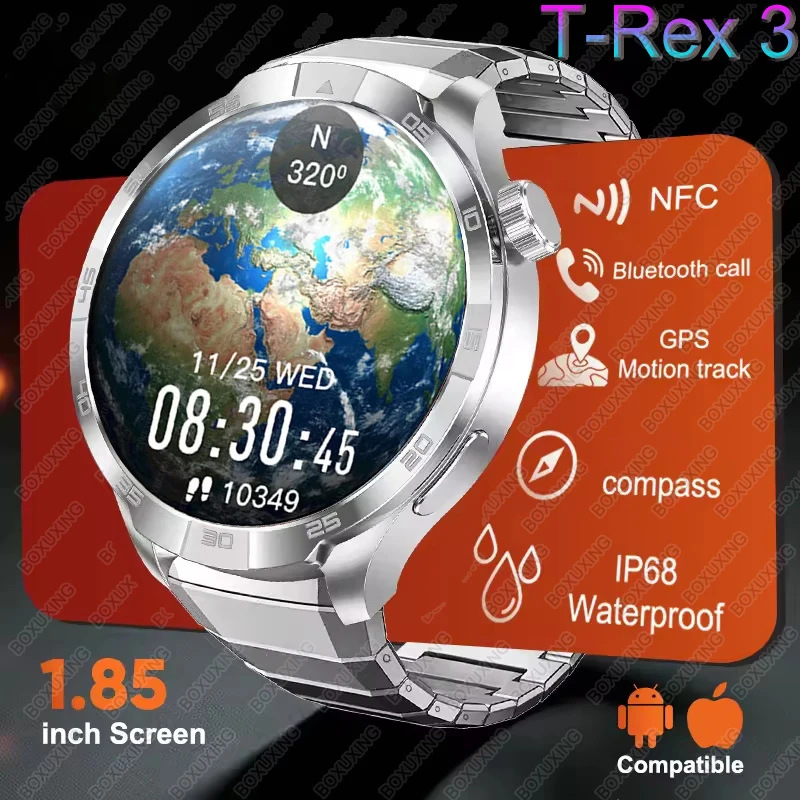 2026 New G4 PLUS GPS Sports Compass SmartWatch Men 1.85" AMOLED HD Screen NFC IP68 Waterproof Bluetooth Call Smartbracelet Woman 1