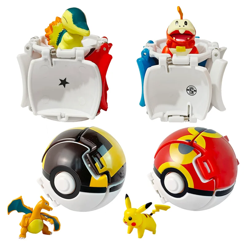 Pokemon Puppe Ball Elfe Haustier Anime Actionfigur Pikachu Glurak Mewtu Bisasaur Eichhörnchen Mew Sammlung Pokeball Monster Spielzeug-Set