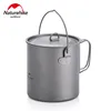 Naturehike Ultralight Outdoor Camping Titanium Pot Set Cooking Titanium Frying Pan Folding Portable Picnic Cookware Equipment 2