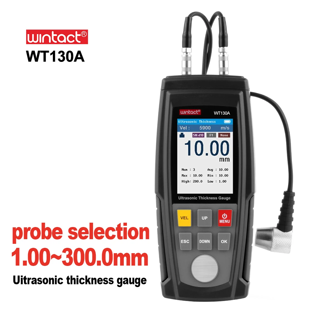 WINTACT Ultrasonic Thickness Gauge Meter Tester Steel Plate Glass Plastic Ceramic Thickness Meter Rechargeable Battery thickness gauge