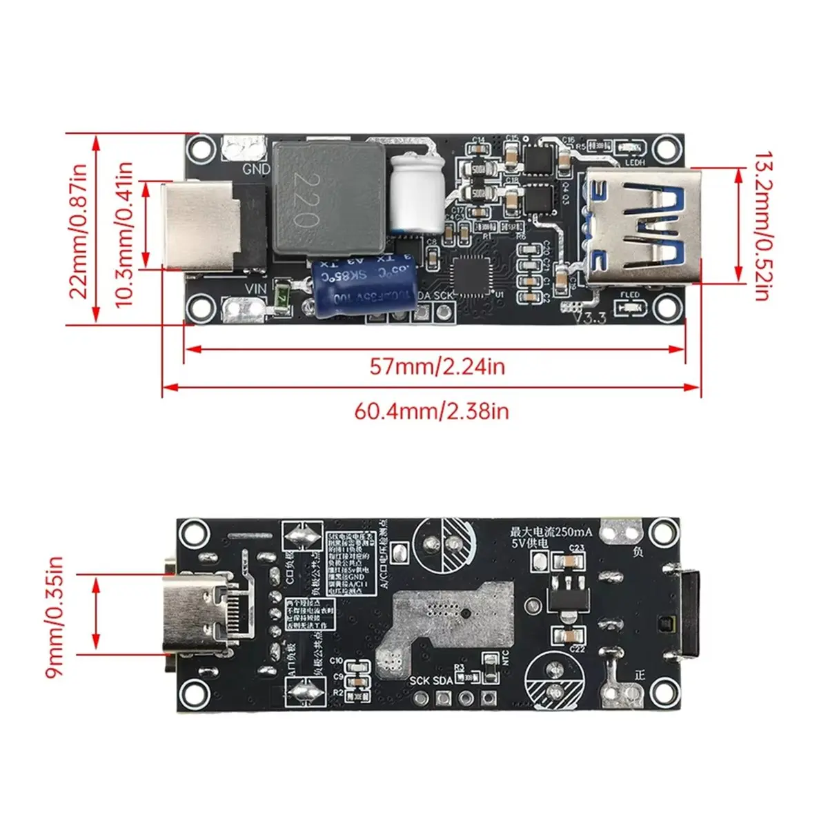(A23G) 새로운 100W SW3518 충전 모듈 다중 프로토콜 고전력 고속 PD100W 차량용 데스크탑 충전기 마더보드 DC 6-30V
