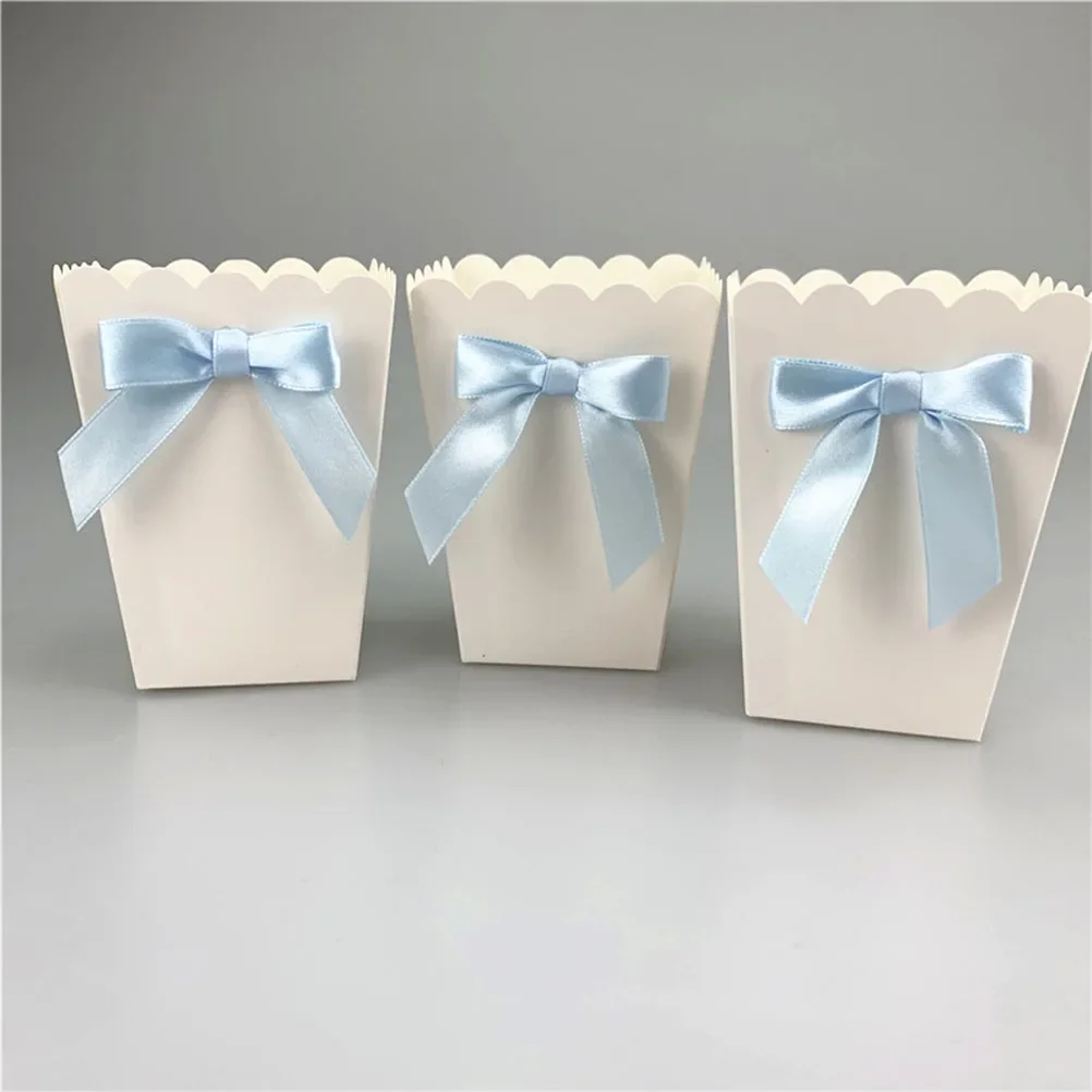 12 stücke Rosa Schleife Popcorn Box Party Liefert Popcorn Geschenk Box Taschen Süßigkeiten Snack Mini Snack Süßigkeiten Lebensmittel Container Geburtstag baby Dusche – Detail 8