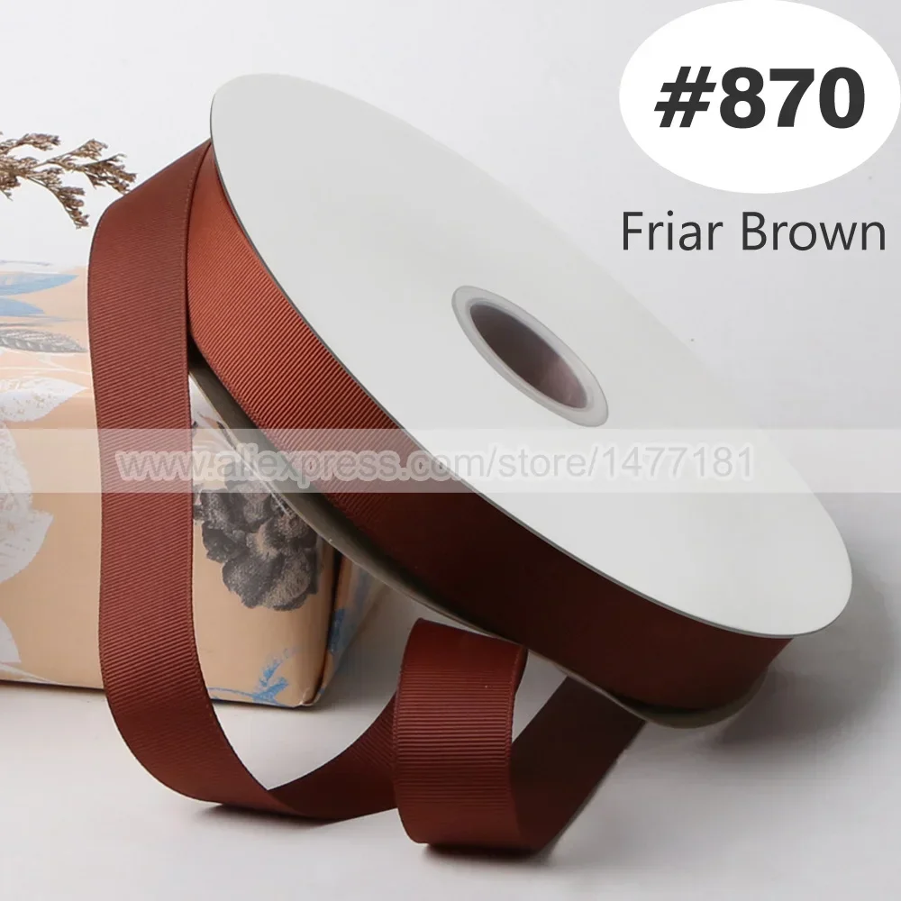 High-Quality Brown Ivory Grosgrain Ribbon - Perfect for Bow Making & Weddings