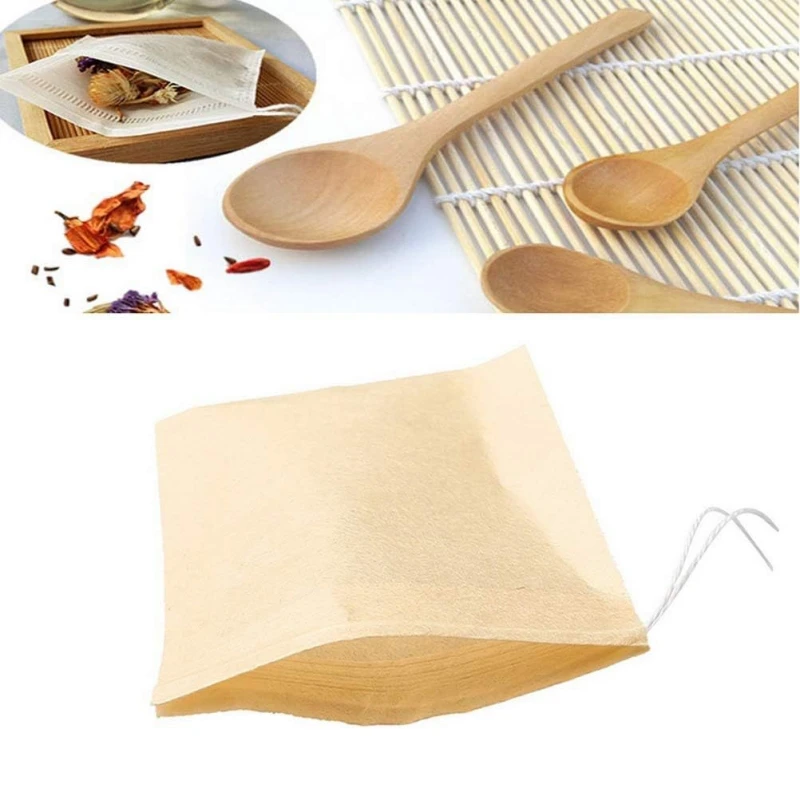 Eco-Friendly Biodegradable Drawstring Tea Bags - 100 Count