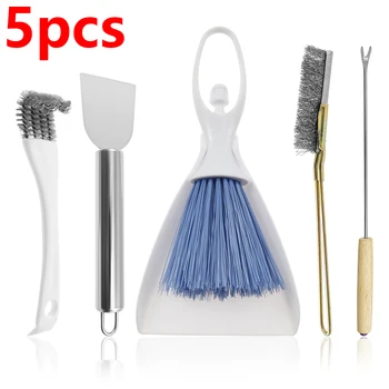5Pcs Bird Cage Cleaner Tool Set Efficient Birdcage Cleaning Brush Bird Poop Remover and Scraper Tool Kit Bird Care Accessories