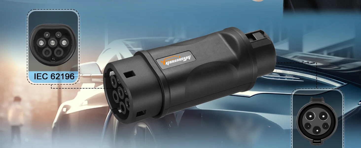 Adaptor 16A 32A Electric Vehicle Car Charger Connector SAE J1772 Socket Type 1 To Type 2 EV Adapter Socket 2