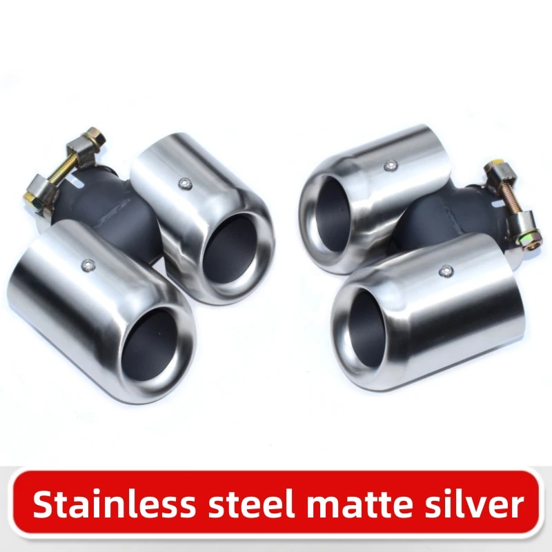For Land Rover Defender 90 110 Rear Exhaust Tail Pipe upgrade Round Stainless Steel Four Outlet Rectangle Muffler Tip exhaust pipe tip tail pipe muffler