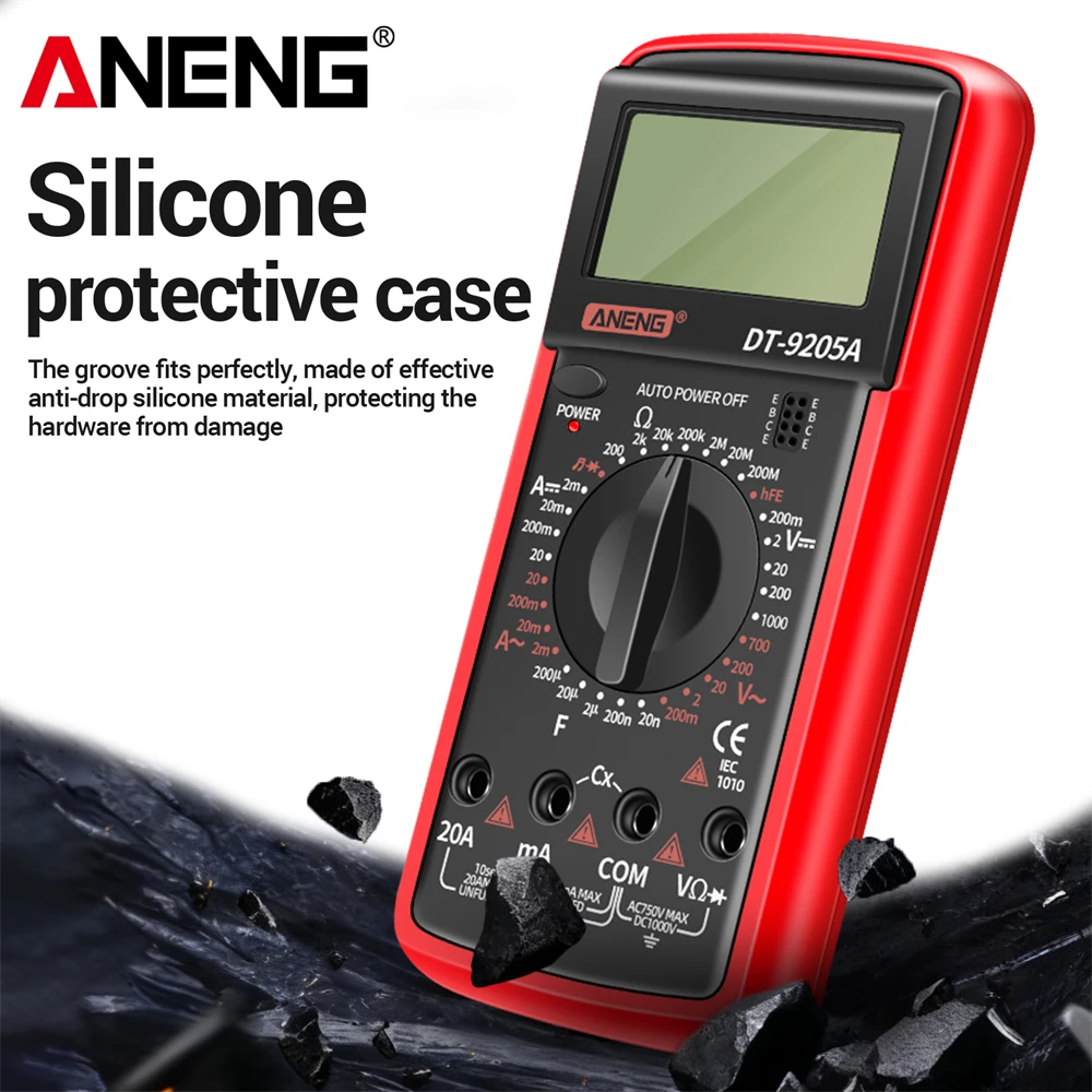Digital Professional Multimeter ANENG DT9205A 1999 Counts True RMS AC/DC Transistor Voltage Tester Auto Range Multimetro Tool