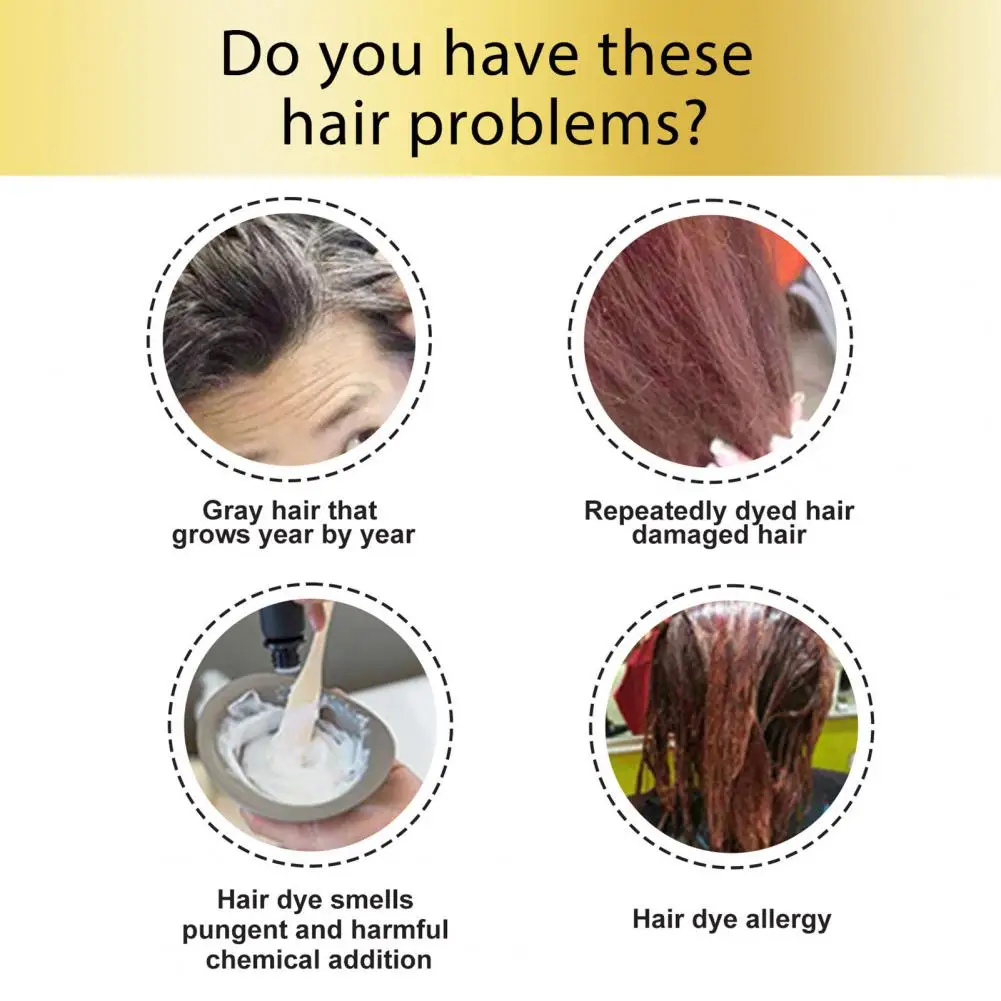 Bubble Hair Dye Natural Hair Dye Gentle Natural Plant with Long Lasting Color Nourishing Essential for Non-irritating