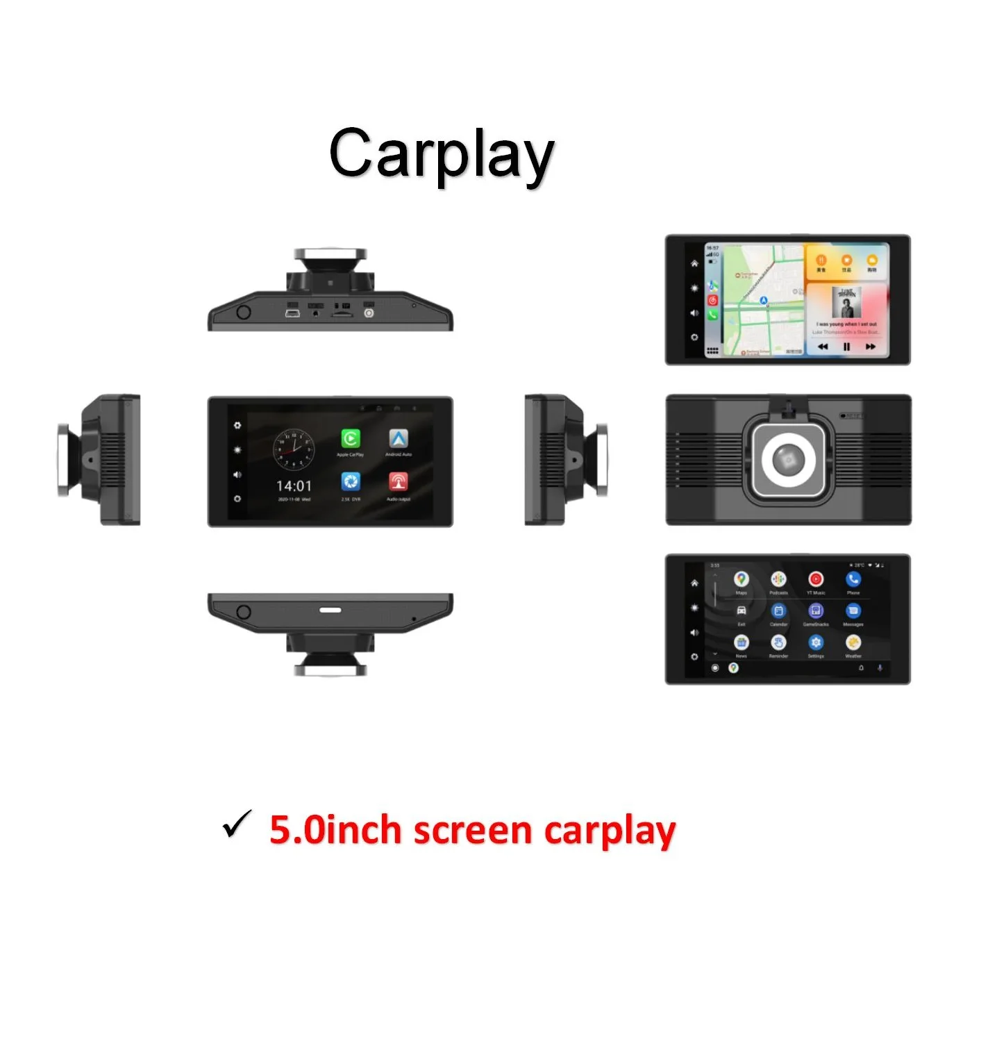 Wireless CarPlay Pad Android Auto Tablet Linux System 7.5 inch IPS Screen 1280*768 FM transmit Bluetooth 5.0 Multimedai player  