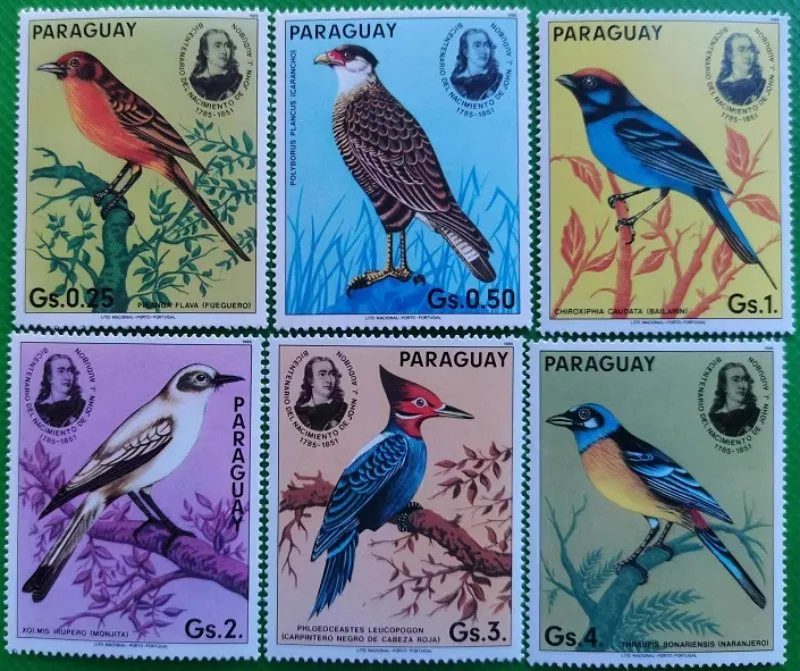 

6 шт., Парагвай, 1985, штампы с птицами, НАСТОЯЩИЕ Оригинальные штампы для коллекции, MNH