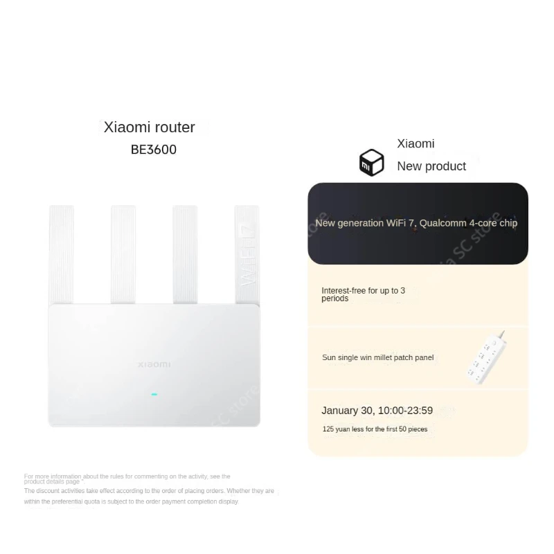 Xiaomi Router BE3600 New WiFi 7 2.5G Ethernet Port 3600 Mbps Ultra Fast Network Speed Repeater VPN Work with Mi Home APP