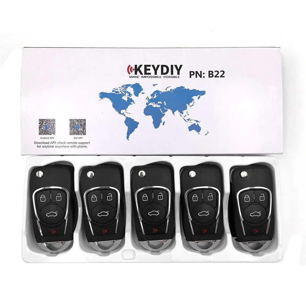 Mando a distancia KD B22-3, 3 botones, B22-4, 4 botones, para KD300 y KD900, para producir cualquier modelo de mando a distancia para Keydiy