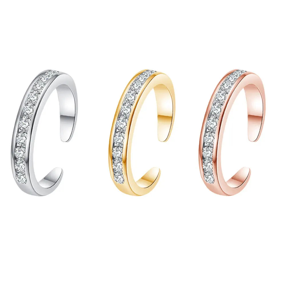 Simple Alloy Crystal Foot Ring Adjustable Opening Toe Ring for Women Girl Summer Beach Vacation Jewelry Finger,opening ring,adjustable rings,finger ring