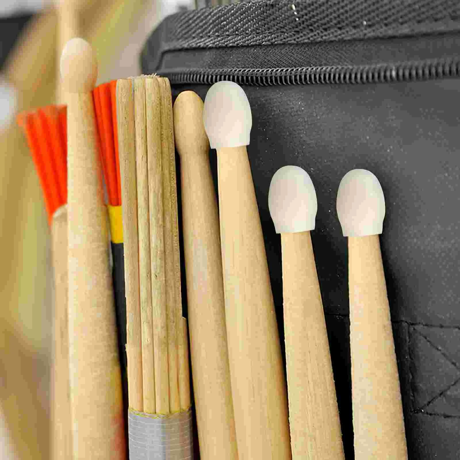 Drum Mute Tips Percussion Stick Head Protective Cover Silicone Rubber Sleeve Accessories 10 Pcs Drumstick Practice drum accessories