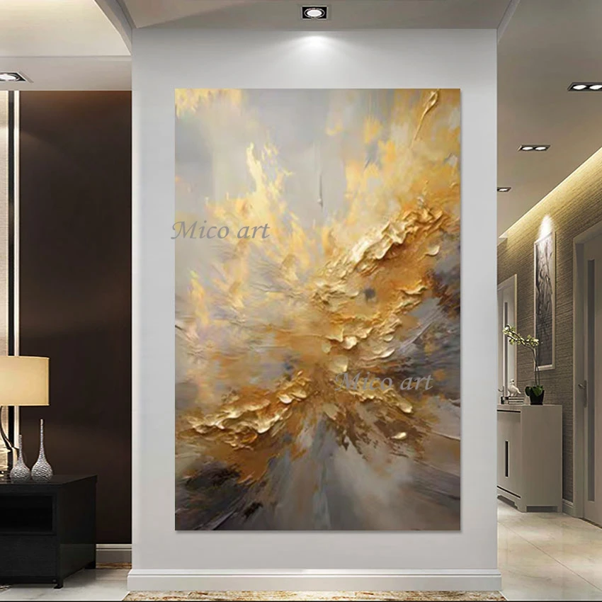 

Современное художественное изображение на холсте, искусственное оформление, настенная комната, Роскошная большая палитра ножей, картина маслом, акриловая текстура, рисование