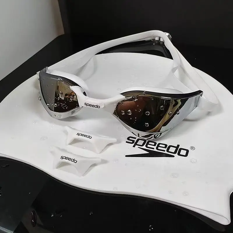 2300 silver swimming goggles + white swimming cap