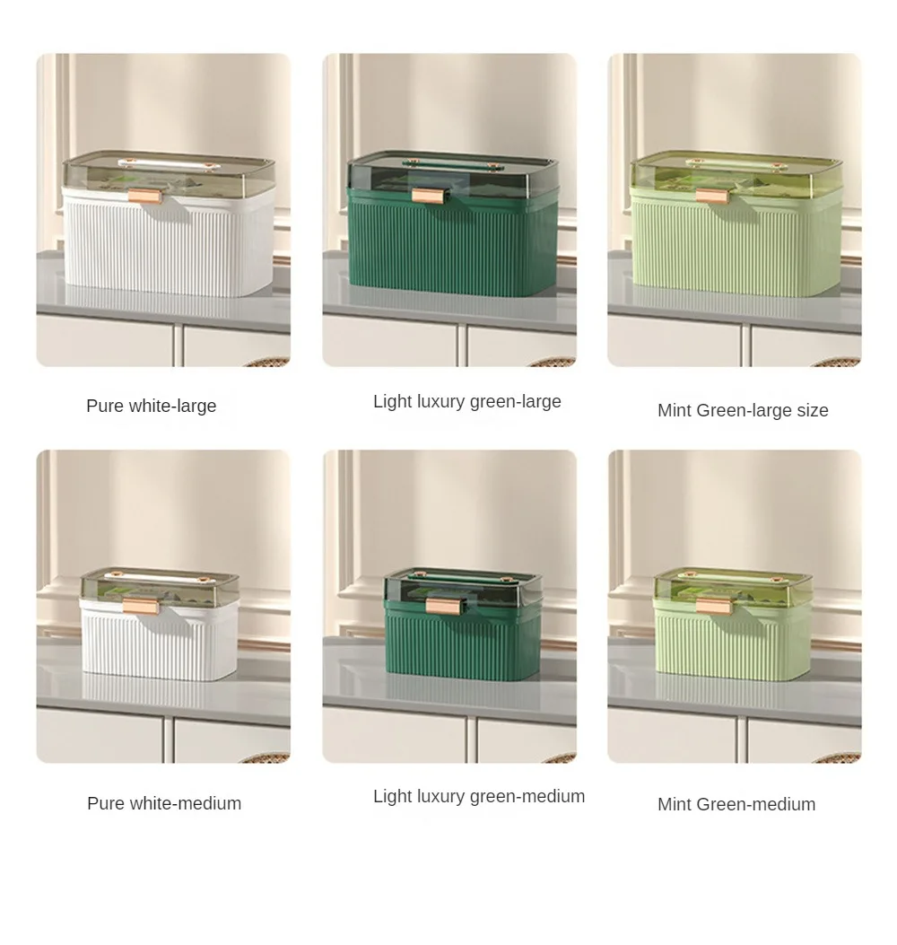 Portable First Aid Kit Storage Organizer Box Plastic Multi-Functional Family Emergency Box with Handle Medicine Chest Tools