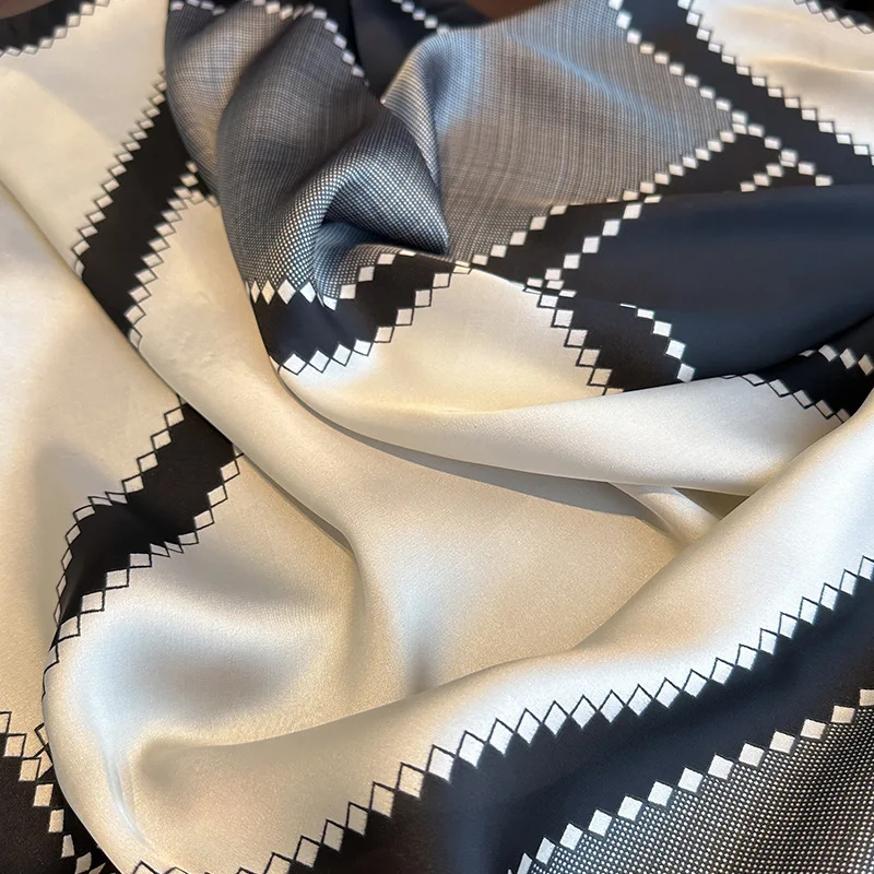 New Luxury Horse Pattern Silk Square Scarf Womens Soft Satin Hairband Neckerchief Office Hijab Headband Foulard Bag Ribbons Gift 6